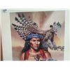 Image 3 : Vintage Native American “Spirit of the Great Hawk” Print 17x21”