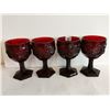Image 1 : (4) Avon Vintage Cape Cod Ruby Red Goblets, 6” Tall