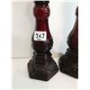 Image 2 : (2) Vintage Avon Ruby Red Candlestick Holders, 8.5”
