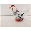 Image 3 : (2) Hand Blown Glass Chickens.  2” & 2.5” Tall