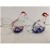 Image 4 : (2) Hand Blown Glass Chickens.  2” & 2.5” Tall