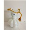 Image 1 : Fenton Milk Glass w/ Gold Crest Pitcher, 8.5”