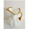 Image 2 : Fenton Milk Glass w/ Gold Crest Pitcher, 8.5”