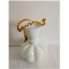 Image 5 : Fenton Milk Glass w/ Gold Crest Pitcher, 8.5”