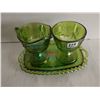 Image 2 : Vintage Indiana Carnival Glass Cream & Sugar Bowls w/ Tray