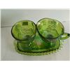 Image 4 : Vintage Indiana Carnival Glass Cream & Sugar Bowls w/ Tray