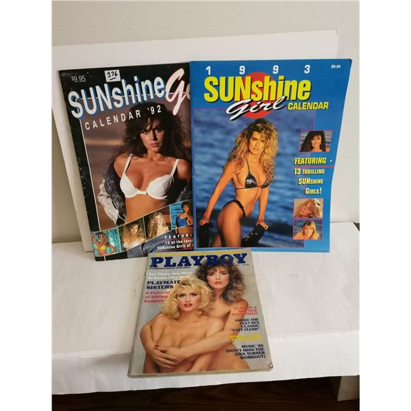 1992 & 1993 Sunshine Girl Calanders, 1985 Playboy (Wayne Gretzky Interview)