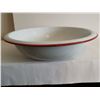 Image 3 : Vintage Enamelware Basin w/ Red Trim, 12.5”
