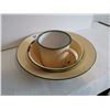 Image 1 : Vintage Enamel Plate, Bowl & Cup Set