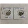 Image 1 : 1910 & 1912 Canada Silver 5 Cent Coins