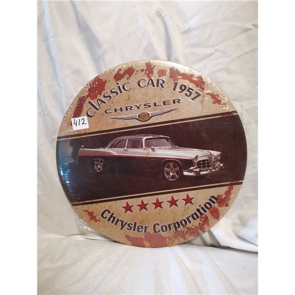 1957 Classic Chrysler Tin Sign 12"