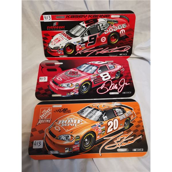 Three Nasar License Plates