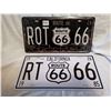 Image 1 : (2) Route 66 Tin Signs License Plates