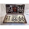 Image 1 : (2) Route 66 Tin License Plates