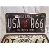 Image 2 : (2) Route 66 Tin License Plates
