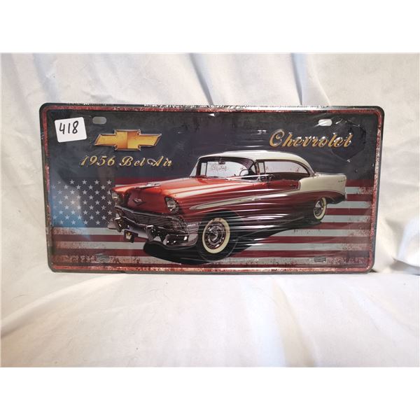 1956 Chevy Bel-Air License Plate (Tin)