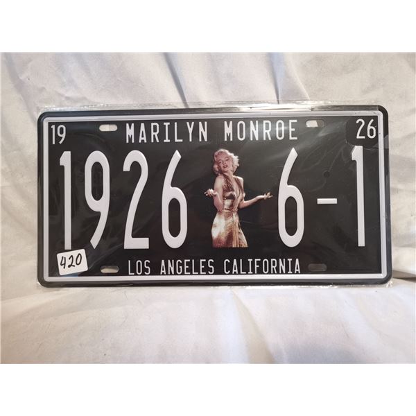 Marilyn Monroe Tin license Plate