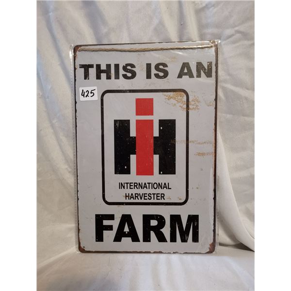International Harvester Tin Sign 12"x8"