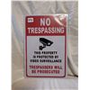 Image 1 : No Trespassing Tin Sign 12"x8"