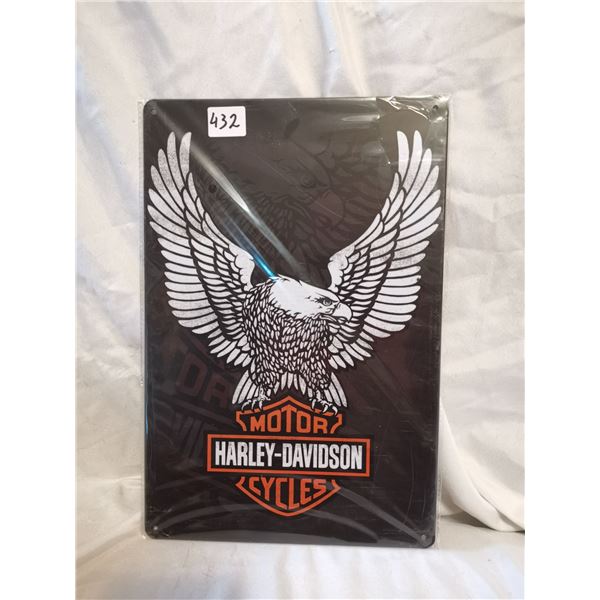 Harley Davidson Logo Tin Sign 12"x8"