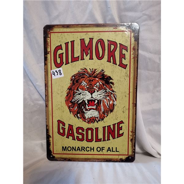 Gilmore Gasoline Tin Sign 12"x8"
