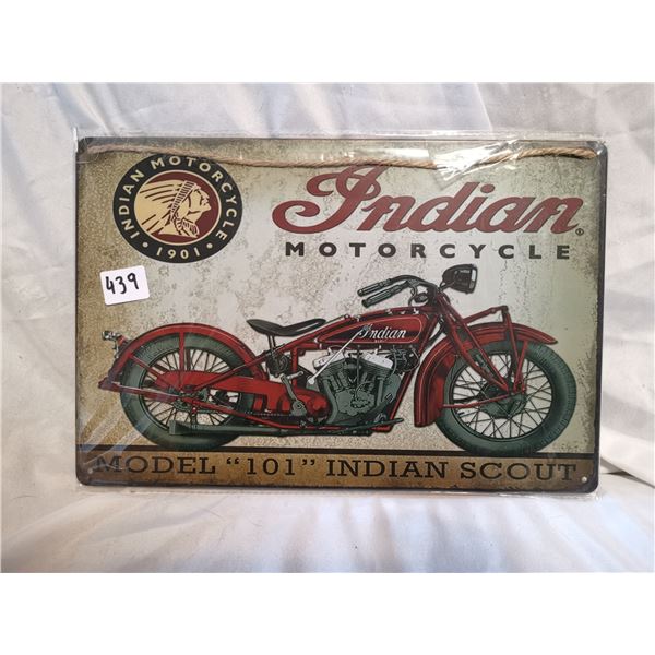 Indian Model 101 Tin Sign 12"x8"