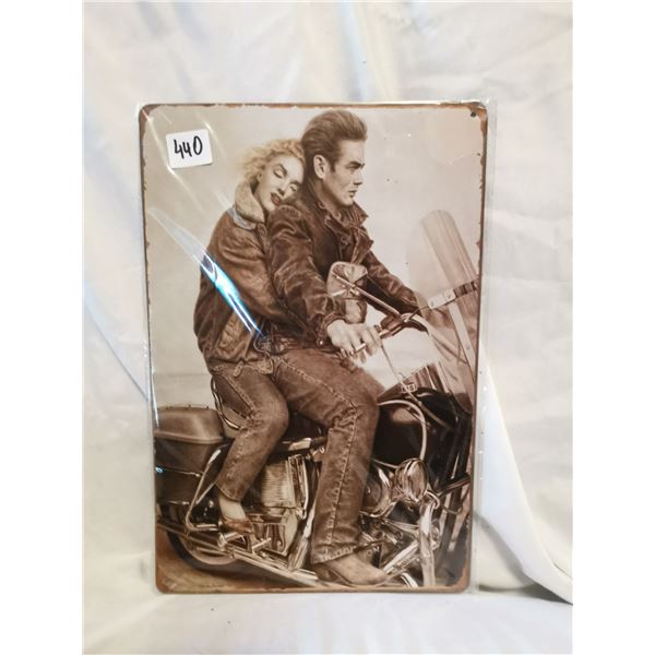 James Dean and Marilyn Monroe Tin Sign 12"x8"