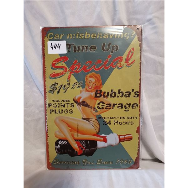 Special Tune-Up Pin Up Tin Sign 12"X8"