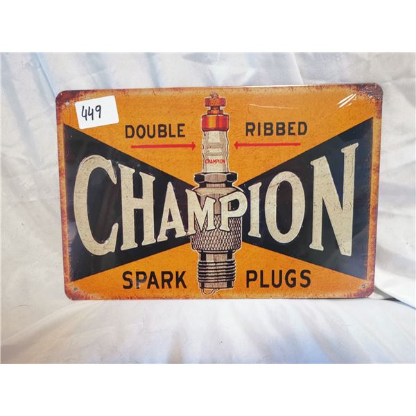 Champion Spark Plugs Tin Sign 12"x8"