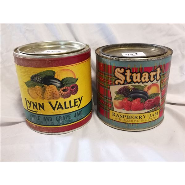 (2) Jam Tins Lynn Valley and Stuart