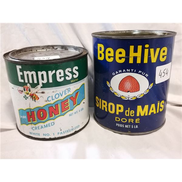Empress Honey and Bee Hive Tin Cans