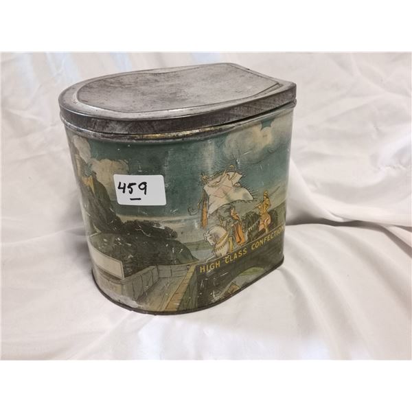 Antique Horse Shoe Shape Confectionary Tin can