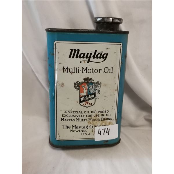 Maytag Motor Oil Tin Can