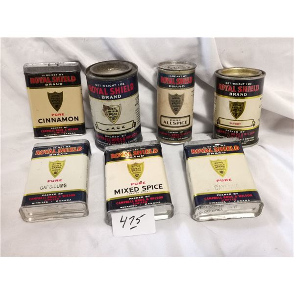 (7) Royal Shield Spice Containers
