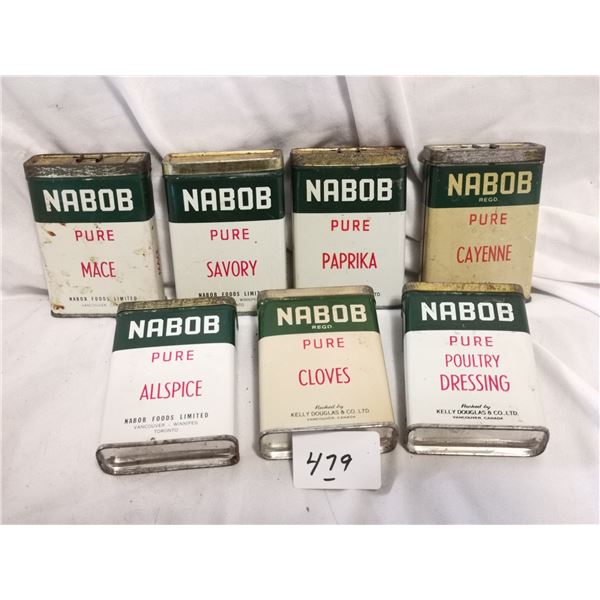 (7) NABOB Spice Containers