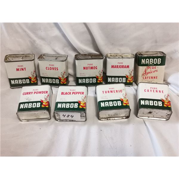 (9) NABOB Spice Containers