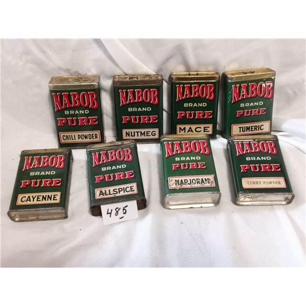 (8) Green NABOB Spice Containers