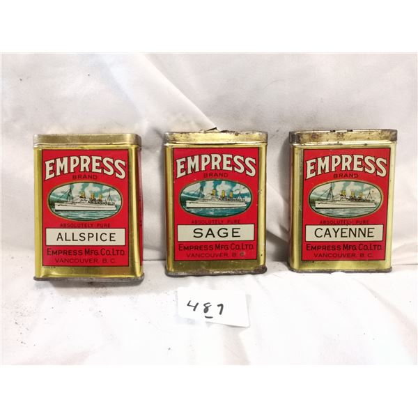 (3) Rare Empress Ship Spice Containers