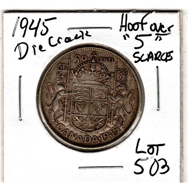 1945 FIFTY CENT HOOF OVER 5 VARIETY