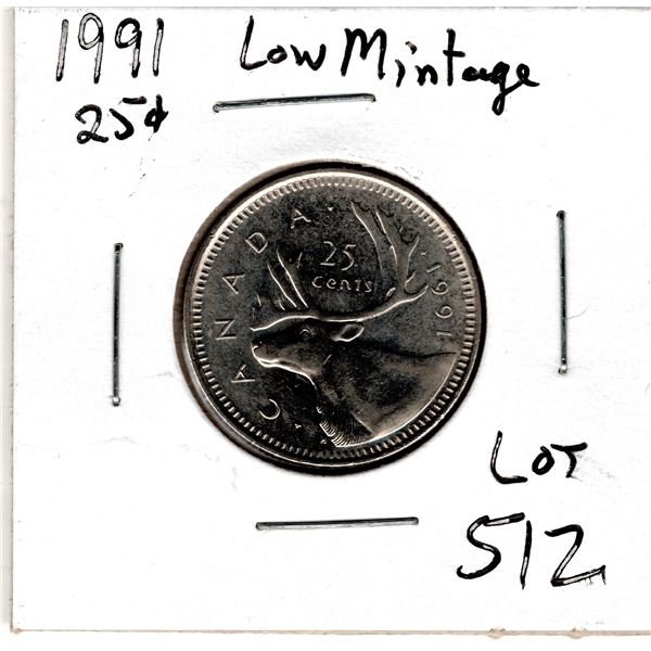 1991 TWENTY-FIVE CENT SCARCE LOW MINTAGE