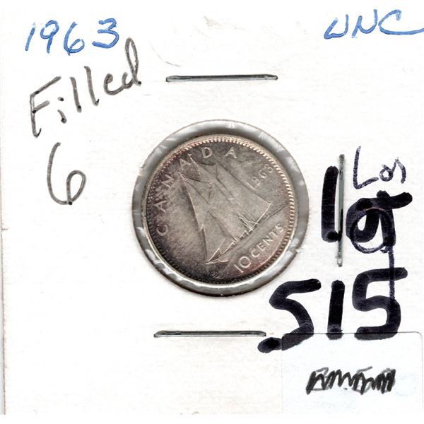1963 FILLED 6 TEN CENT