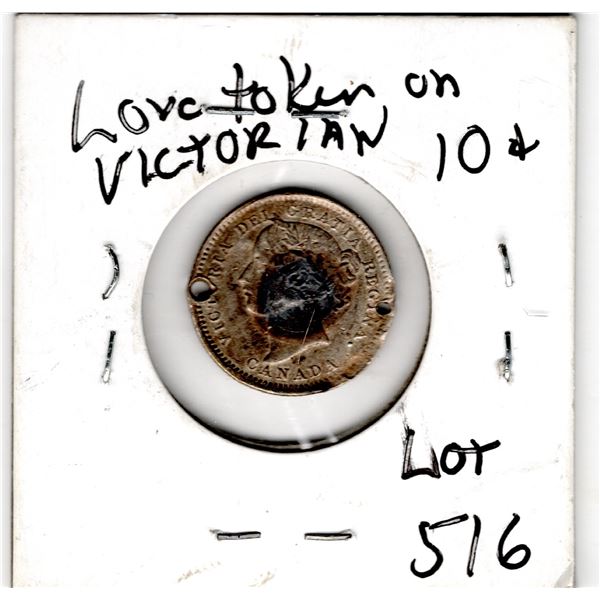 VICTORIAN TEN CENT LOVE TOKEN 1872 FRANK