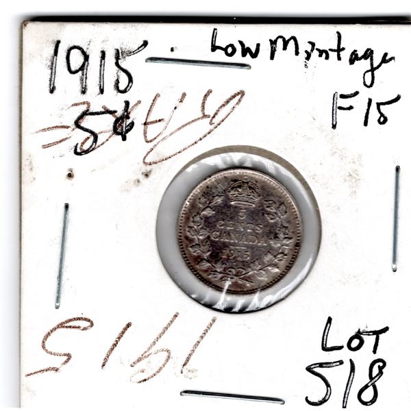 1915 FIVE CENT LOW MINTAGE