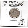 Image 2 : 1899 TEN CENT STRAITS SETTLEMENTS VERY SCARCE SILVER