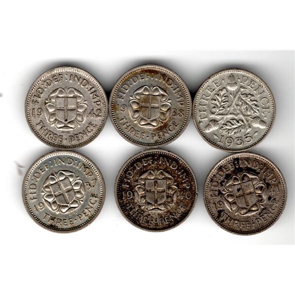 6-BRITISH THREE PENCE .5 SILVER