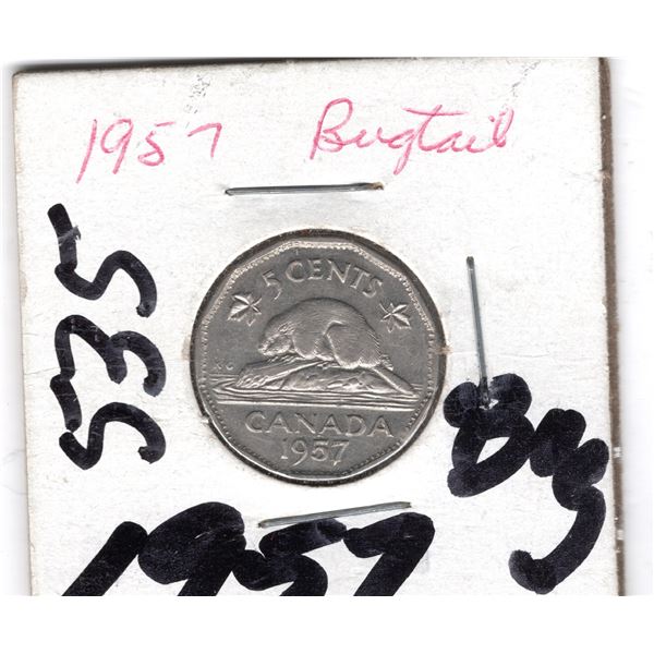1957 BUGTAIL FIVE CENT
