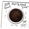 Image 2 : 1859 EVEN 9 ONE CENT NEARLY CLOSED 5 AND 9
