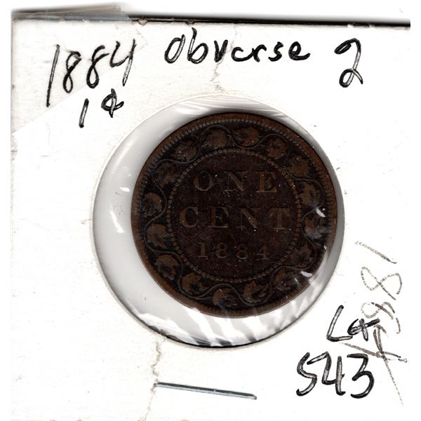 1884 ONE CENT OBVERSE 2