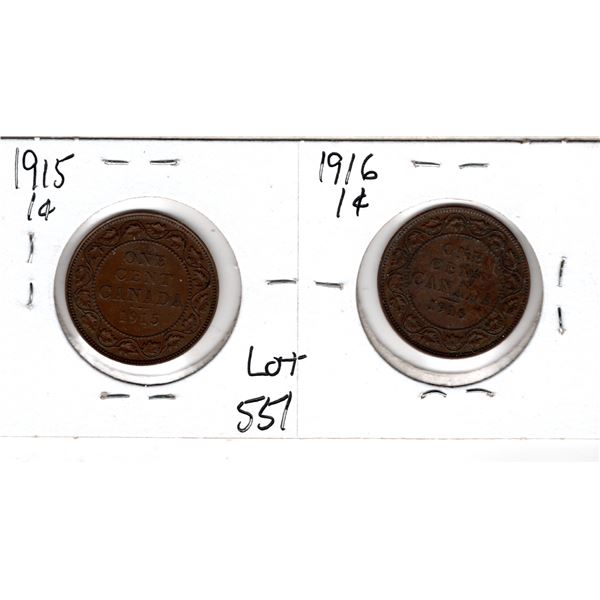 1915 AND 1916 ONE CENT