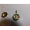 Image 2 : JADE AND 14K GOLD PENDANT 2.51g TOTAL WEIGHT